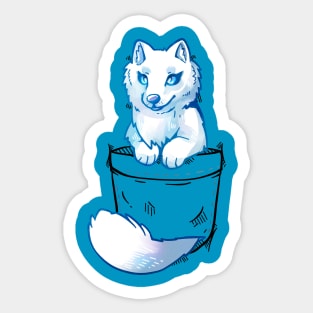 Pocket Cute Arctic Fox Sticker